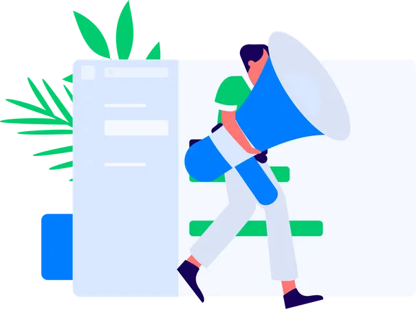 Boys doing digital marketing  Illustration