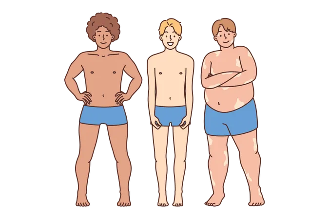 Boys in swimsuit  Illustration