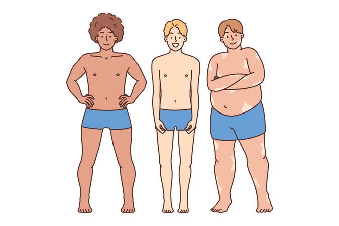 Boys in swimsuit  Illustration