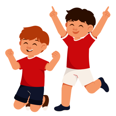 Boys Indonesian Sport Supporters  Illustration