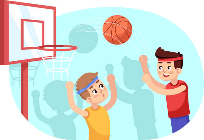 Boys playing basketball  Illustration