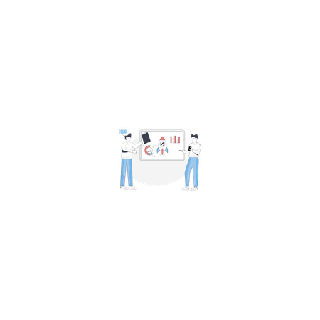 Boys Pointing Business Startup  Illustration