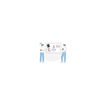 Boys Pointing Business Startup  Illustration