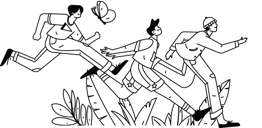 Boys running for exercise  Illustration