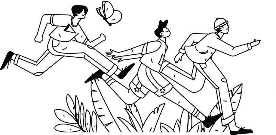 Boys running for exercise  Illustration