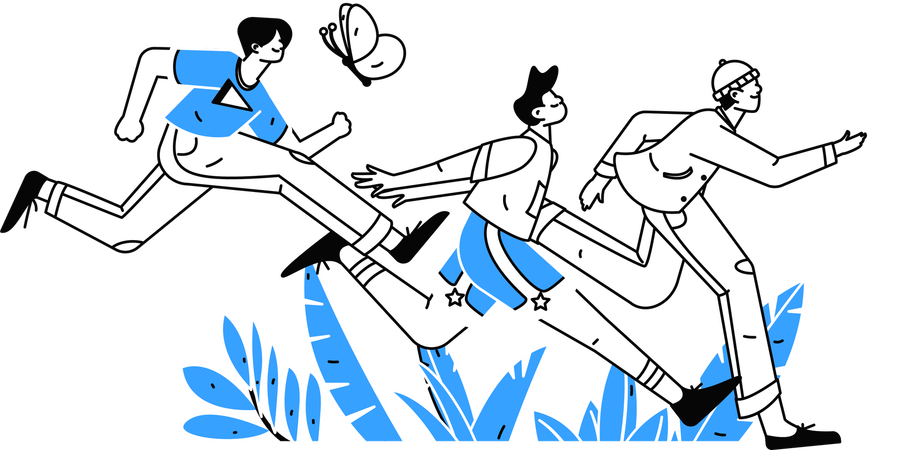 Boys running for exercise  Illustration