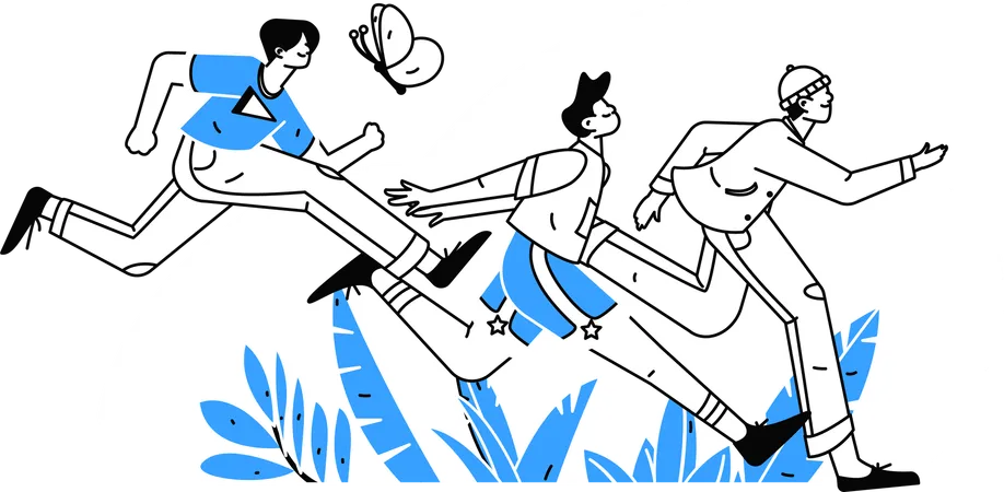 Boys running for exercise  Illustration