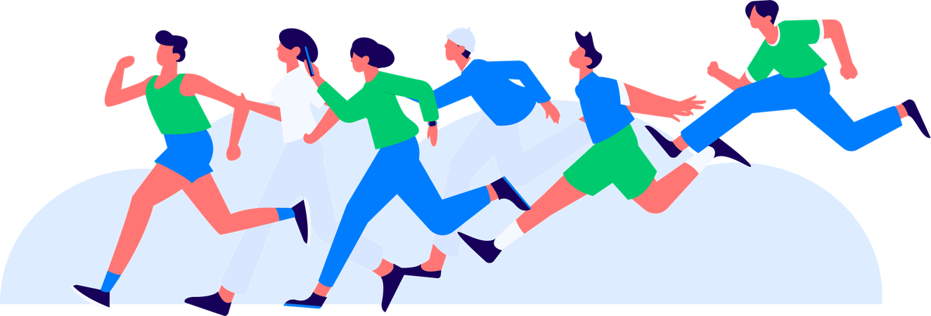 Boys running for exercise  Illustration