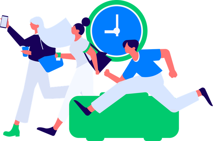 Boys running for exercise  Illustration