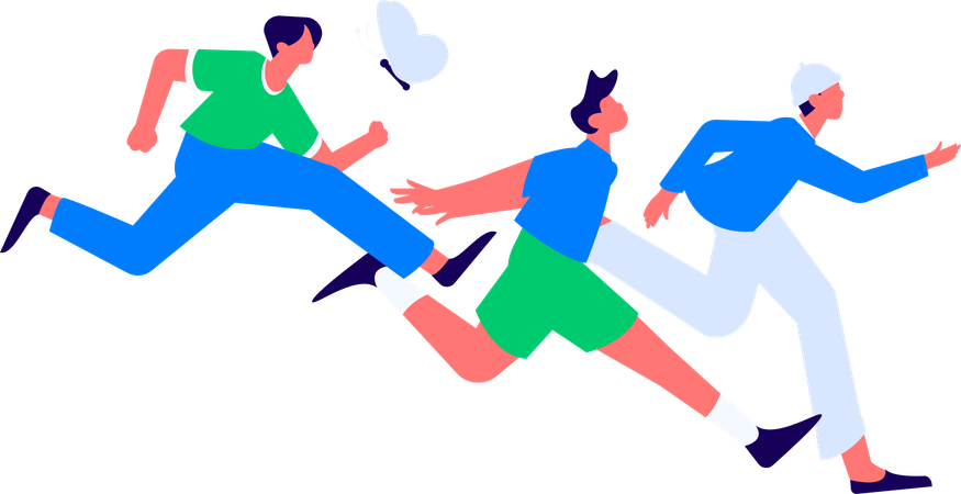 Boys running for exercise  Illustration