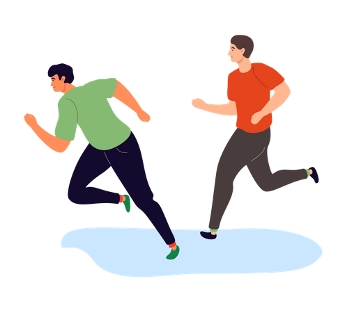 Boys running  Illustration