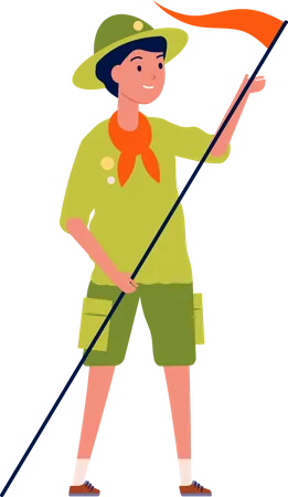 Kids Scouts Childrens Specific Uniform Camping Character Illustration