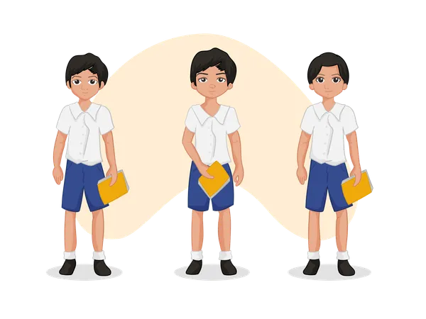 Boys student in uniform  Illustration