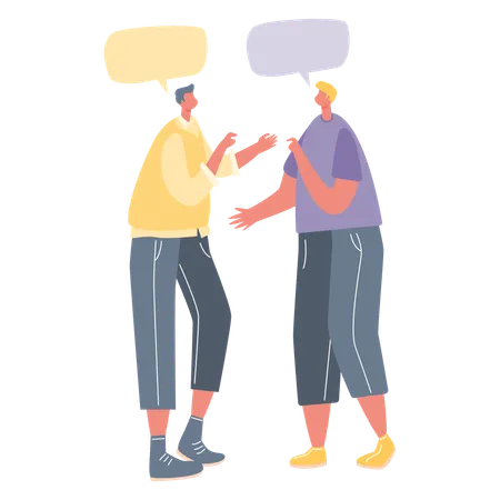 Boys Talking to each other  Illustration