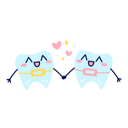 Braces tooth friend  Illustration