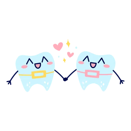 Braces tooth friend  Illustration