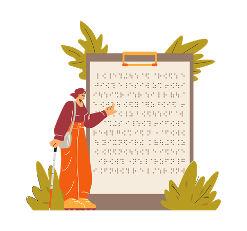 Braille alphabet banner for World Braille day  Illustration