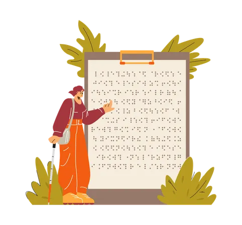 Braille alphabet banner for World Braille day  Illustration