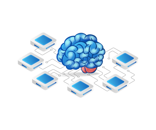 Brain center network  Illustration