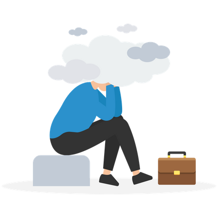 Brain fog causing mental problem  イラスト