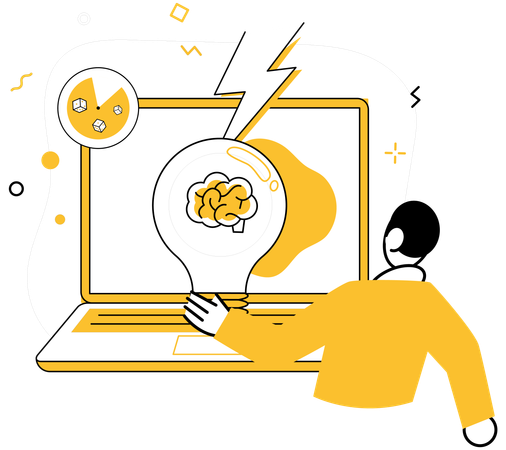 Brainstorming and knowledge are dynamic winds steering ship solutions  Illustration