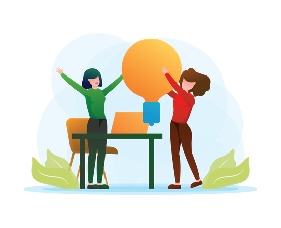 Brainstorming im Geschäftsteam  Illustration