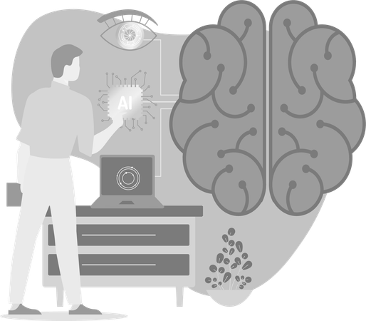Brainstorming mit KI  Illustration