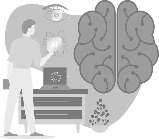 Brainstorming mit KI  Illustration