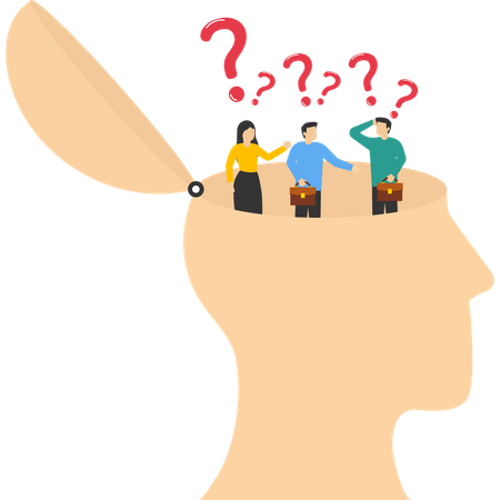 Brainstorming pour une grande idée et une solution commerciale  Illustration