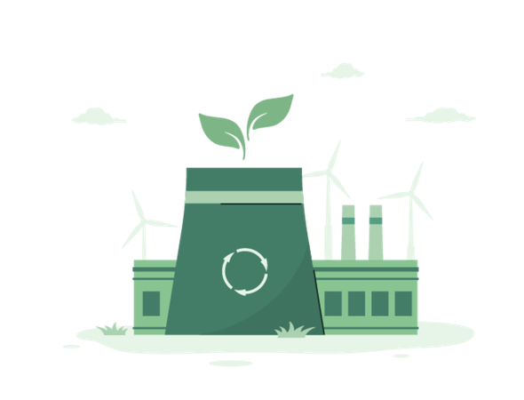 Branchen, die Ökoenergie nutzen  Illustration
