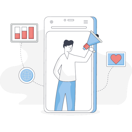 Brand ambassador doing marketing  Illustration