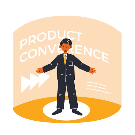 Brand Promotion at product conference  Illustration