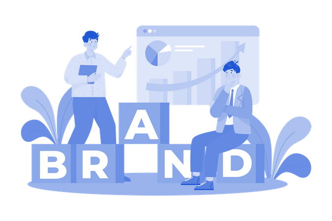 Brand strategist developing a branding strategy that incorporates SEO  Illustration