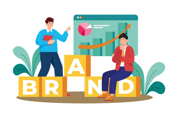 Brand strategist developing a branding strategy that incorporates SEO  Illustration