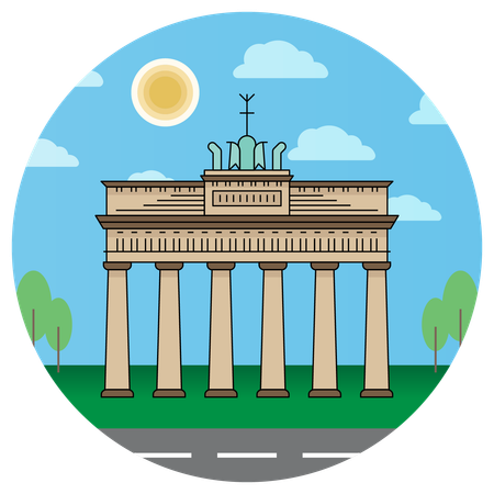 Brandenburg Gate Berlin  Illustration