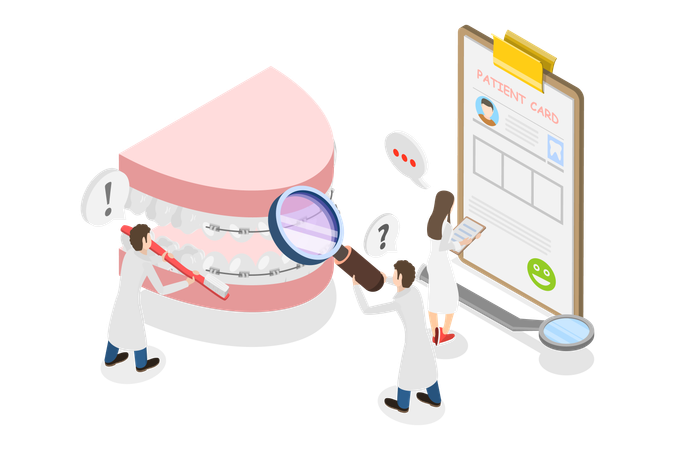 Bráquetes Dentários e Odontologia Ortodôntica  Ilustração