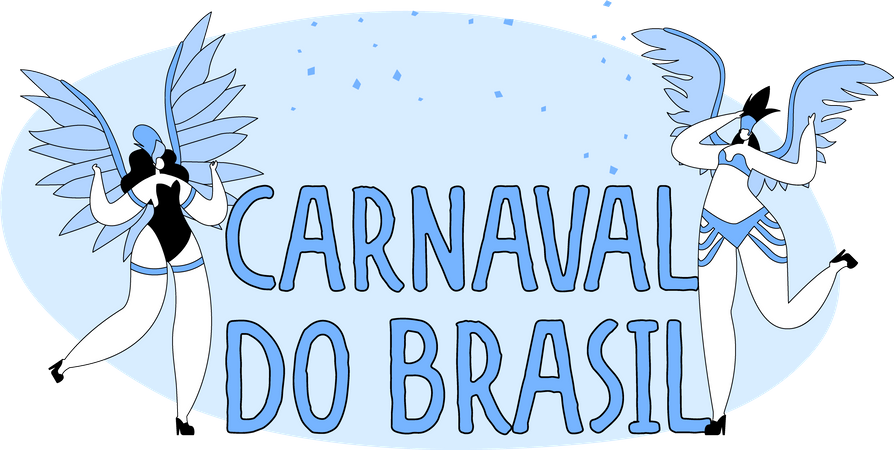 Brasilianische Sambatänzer tragen Federn  Illustration
