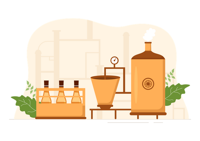 Brauereiproduktion  Illustration
