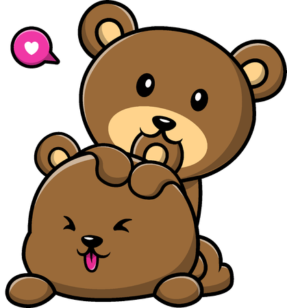 Braunbärenpaar  Illustration