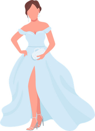 Braut trägt weißes Kleid  Illustration