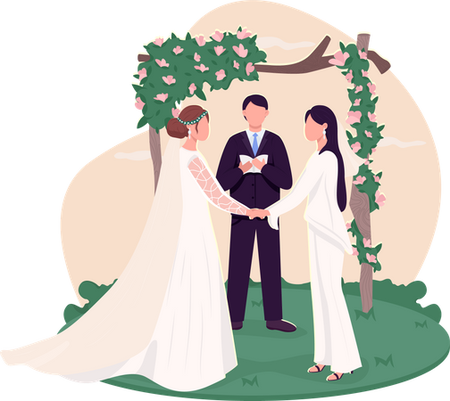 Bräute tauschen Ehegelübde aus  Illustration
