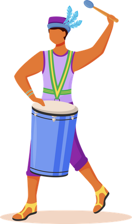 Brazil carnival drummer  Illustration