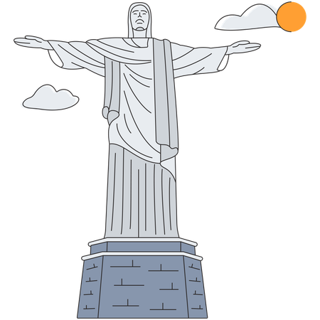 ブラジル - キリスト像  イラスト
