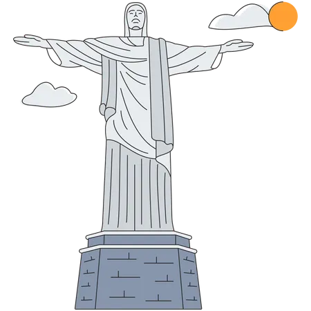 ブラジル - キリスト像  イラスト