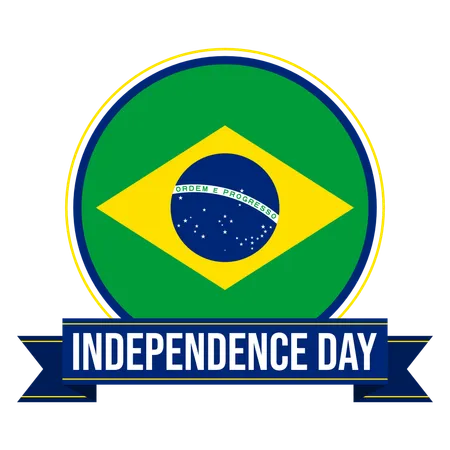 Brazil Independence Day Badge Illustration