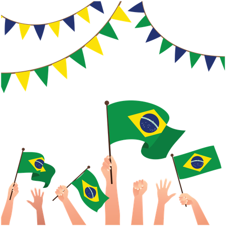 ブラジル独立記念日のお祝い  イラスト
