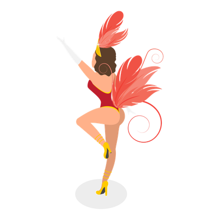 Brazilian samba dancer dancing at carnival  Illustration