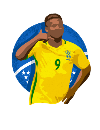 Brazilian soccer player celebrating Illustration