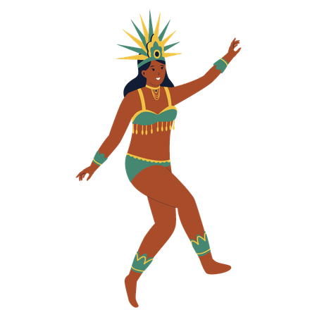 Brazilian woman dancing samba  イラスト