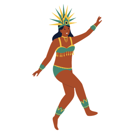 Brazilian woman dancing samba  Illustration